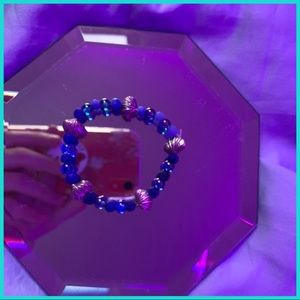 Handmade shell and beach glass bracelet